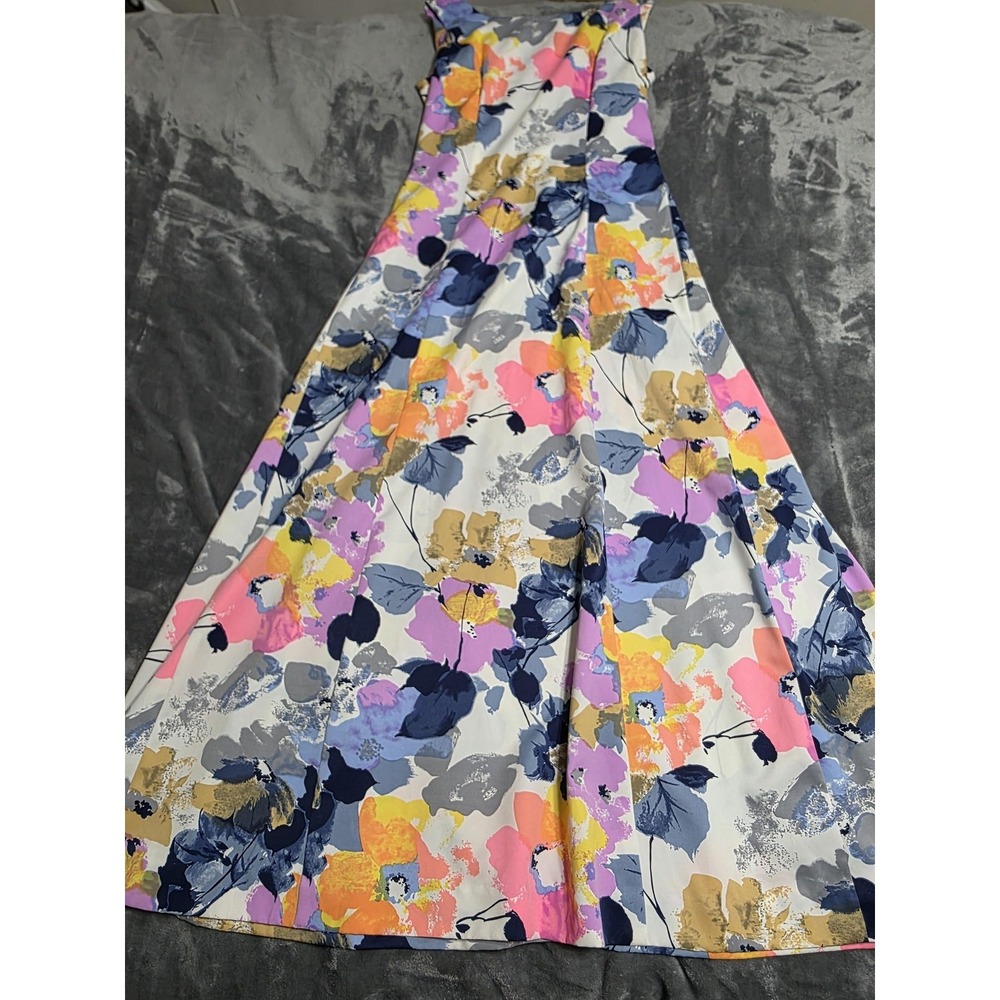 Vintage Tori Richard Dress Multicolor Floral Maxi Belted Hawaiian Fit and Flare